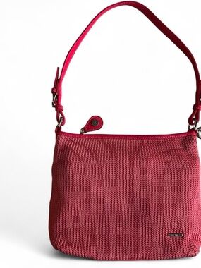 The Sak Pink Crochet Shoulder Bag Donut Charm Boho Y2K Purse